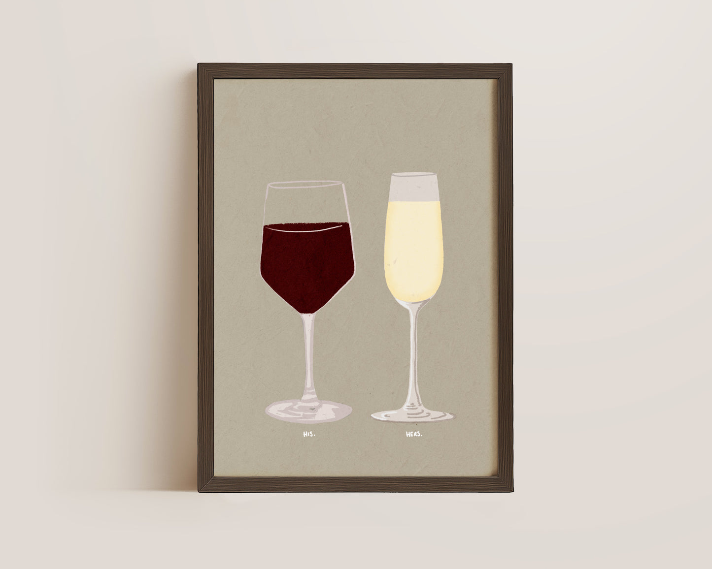 Red Wine & Prosecco Glass Print
