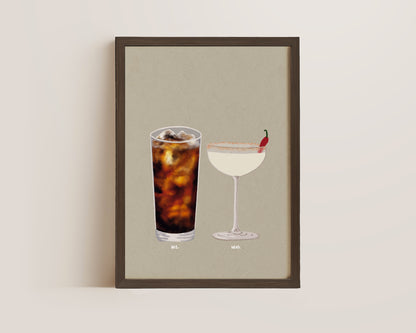 Rum Coke & Spicy Margarita Print