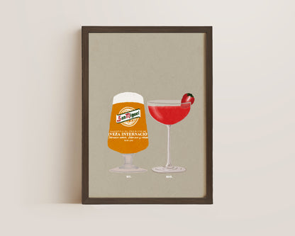 San Miguel & Strawberry Daiquiri Print