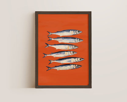 Burnt Orange Sardines Print