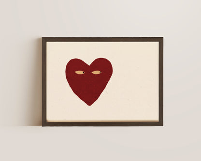 Love Heart Side Eye Art Wall Art Print