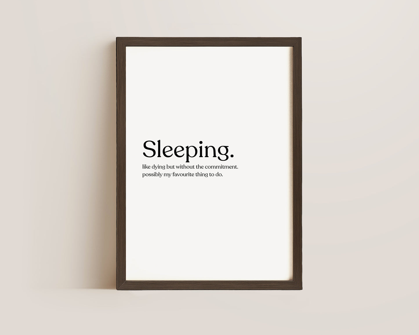 Sleeping Definition Print