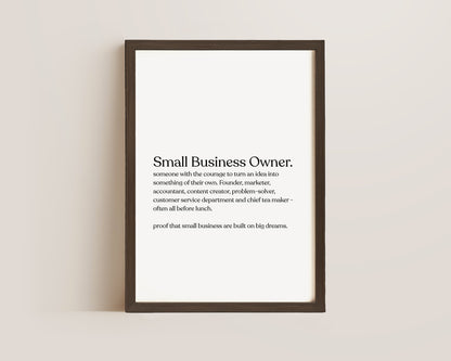 Small Business Owner Definition Print