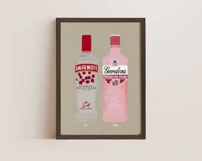 Smirnoff Raspberry Vodka & Gordon's Pink Gin Print