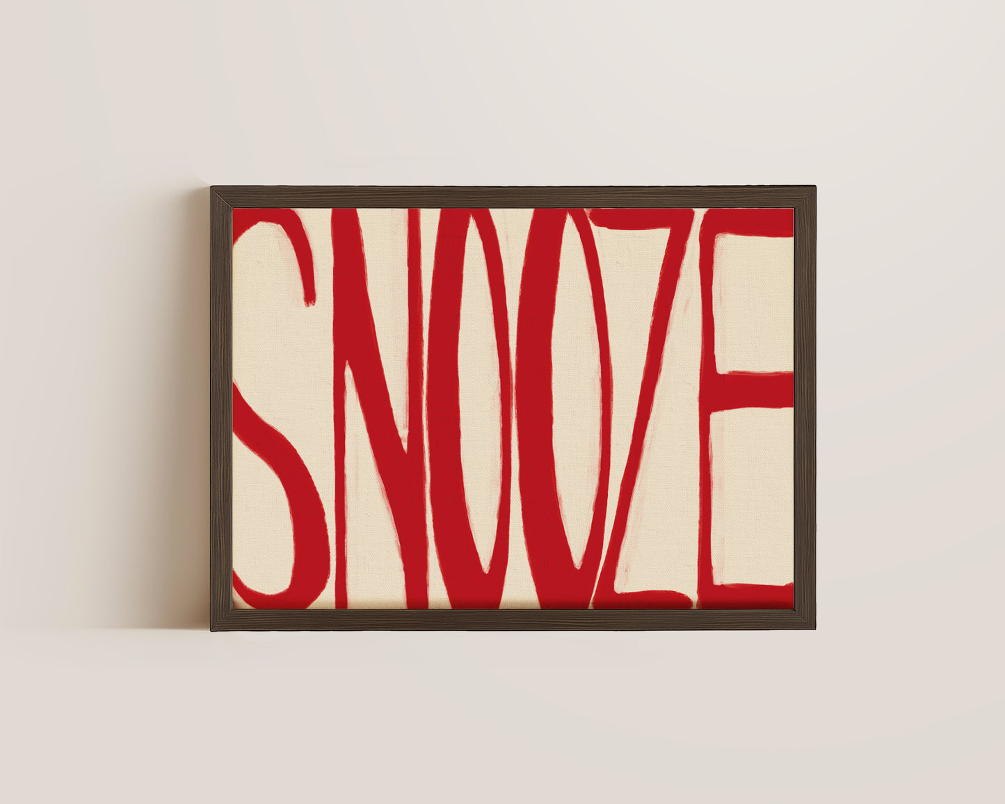 Snooze In Red Print