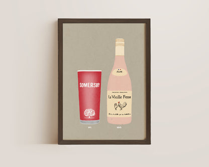 Somersby & Chicken Wine Print