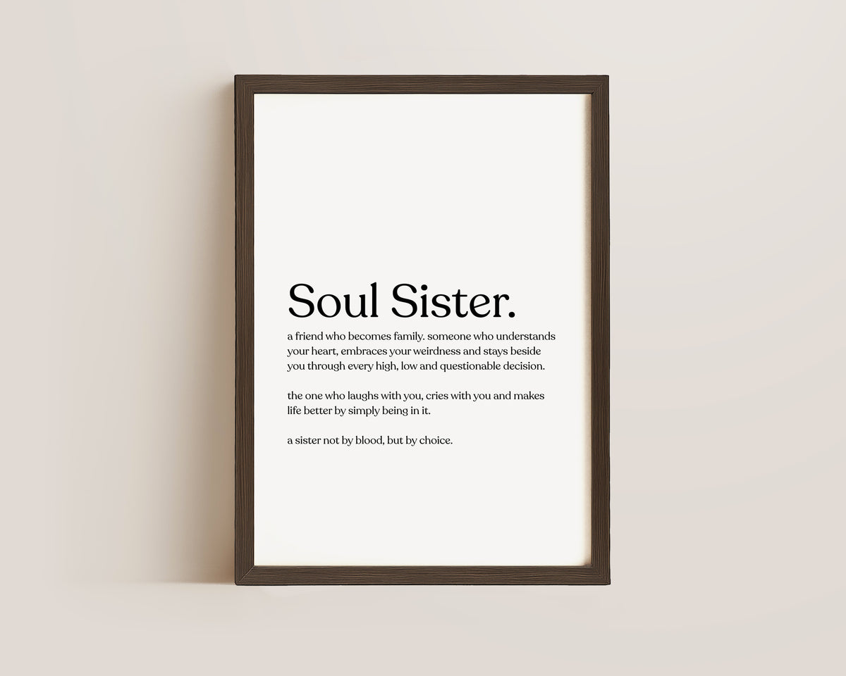 Soul Sister Definition Print