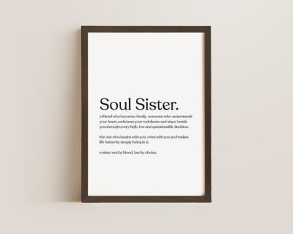 Soul Sister Definition Print