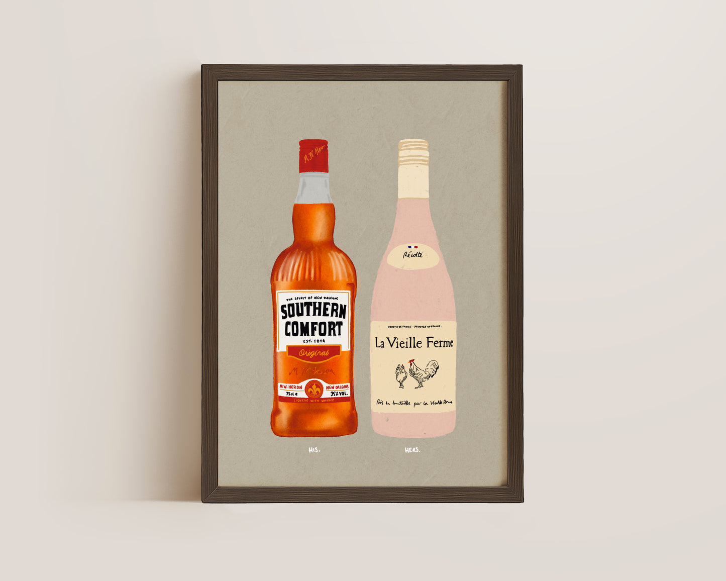 Southern Comfort & Chicken Wine Print