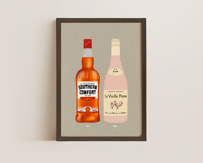Southern Comfort & Chicken Wine Print