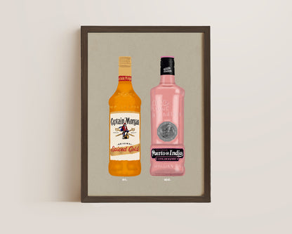 Spiced Rum & Puerto De Indias Strawberry Gin Print