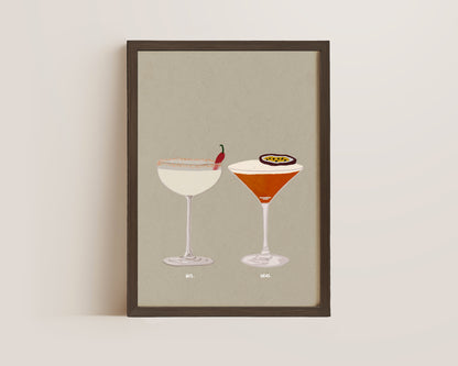 Spicy Marg & Pornstar Martini Print