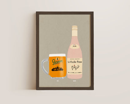 Staropramen & Chicken Wine Print