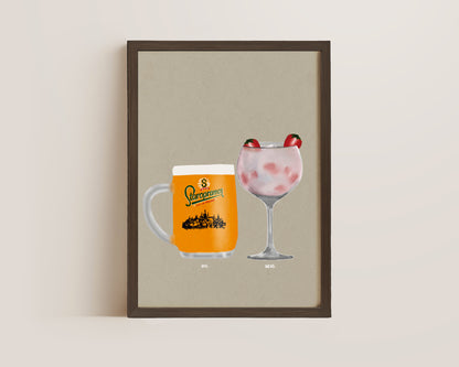 Staropramen & Pink Gin Print