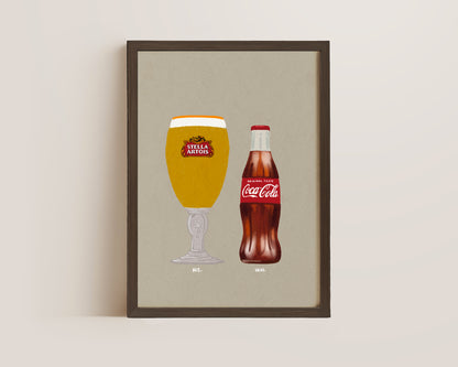 Stella & Coke Bottle Print
