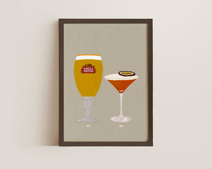 Stella Artois & Pornstar Martini Print