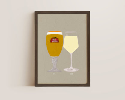 Stella & White Wine Print