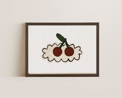 Striped Cherries Print