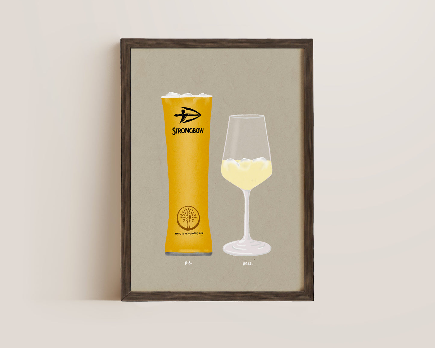 Strongbow Pint & White Wine Print