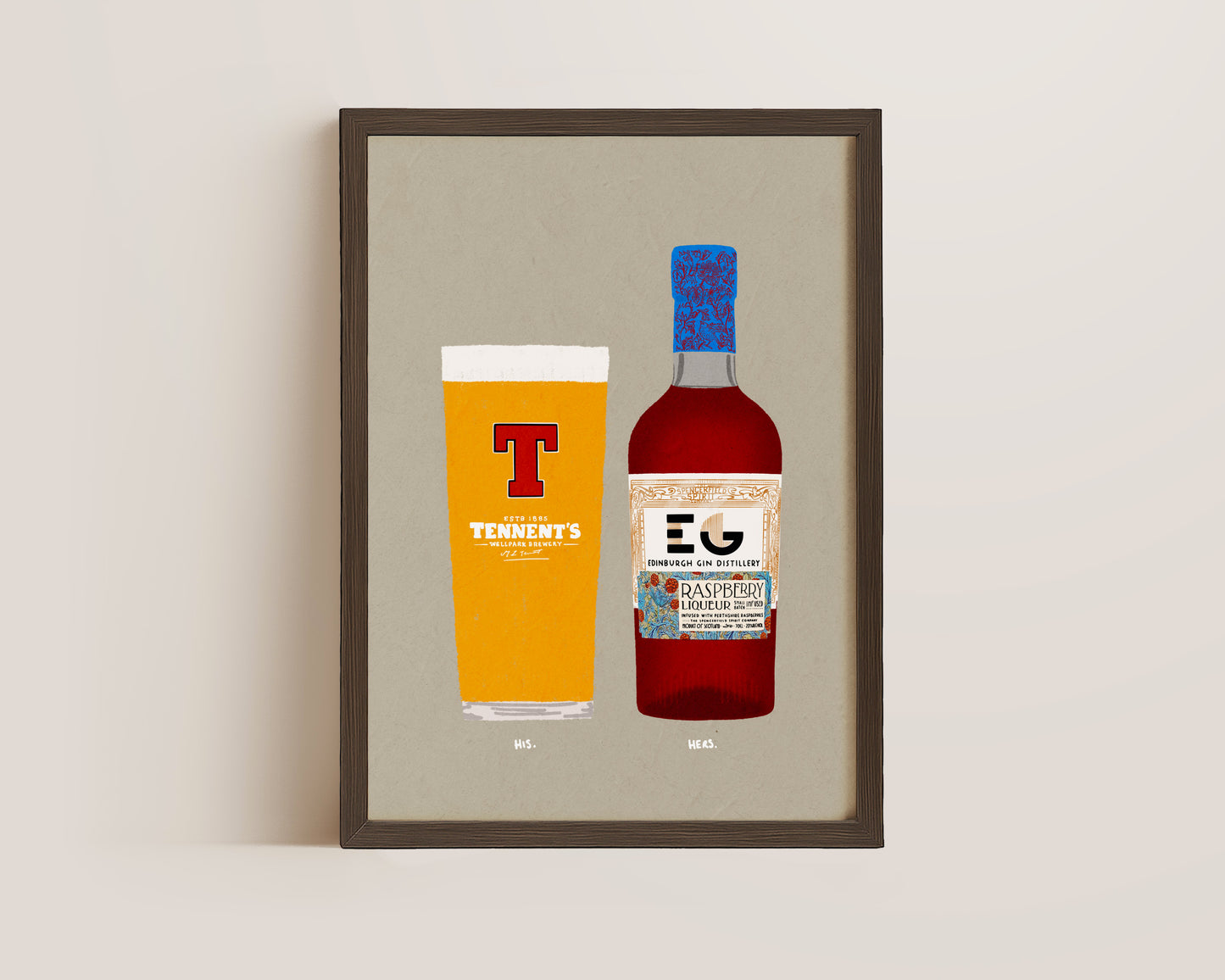 Tennent's & Edinburgh Raspberry Gin Print