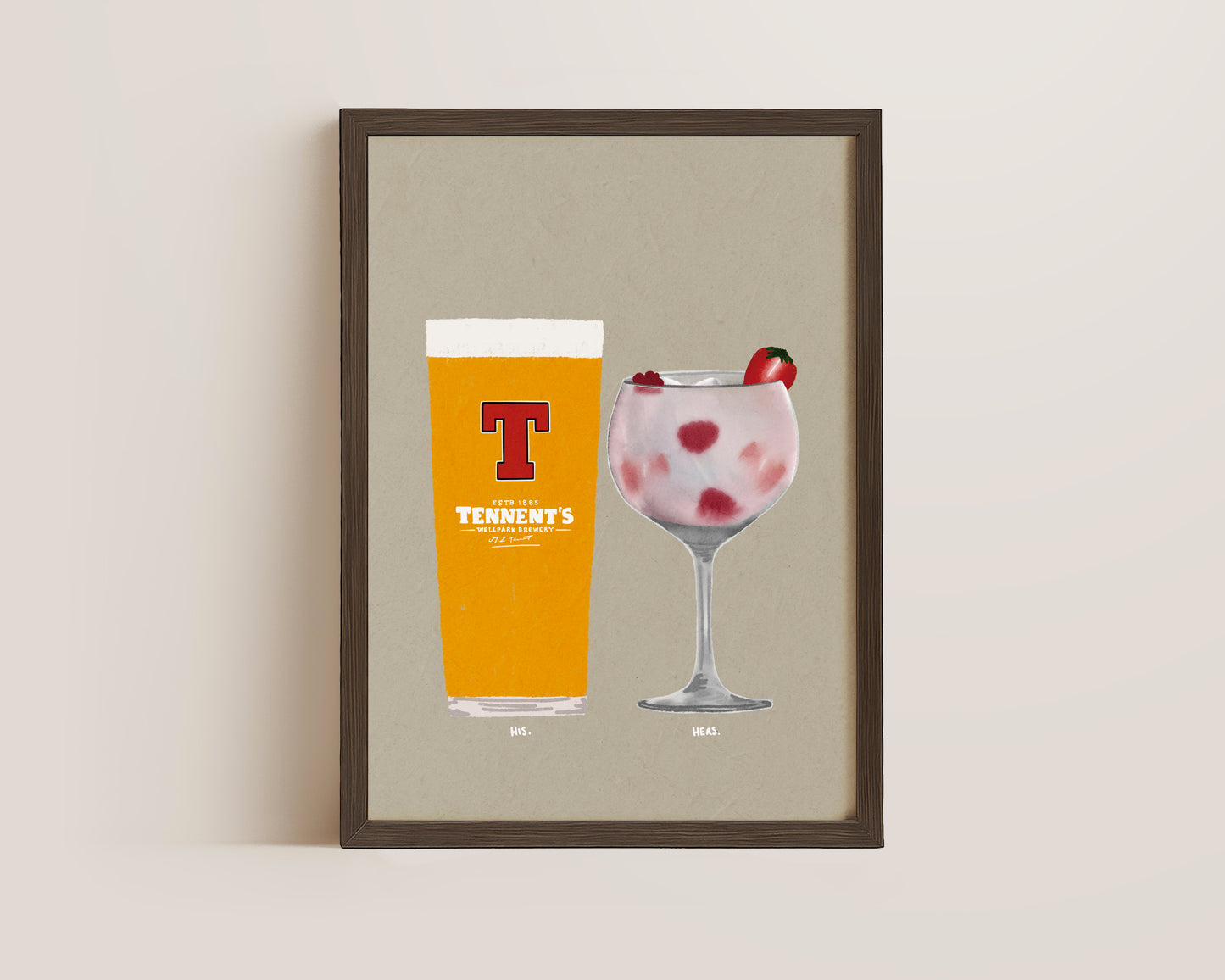 Tennent's & Pink Gin Print