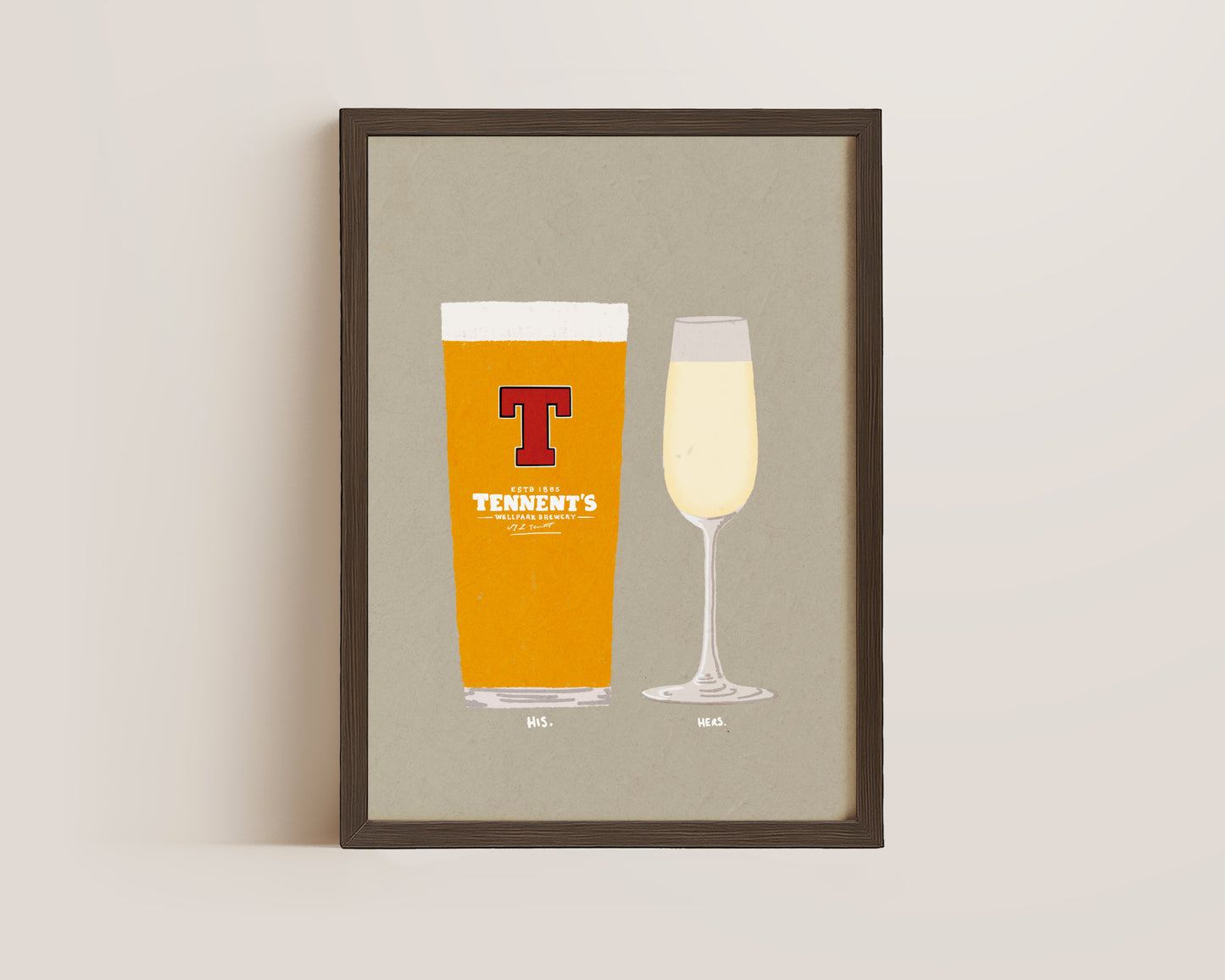 Tennent's & Prosecco Glass Print