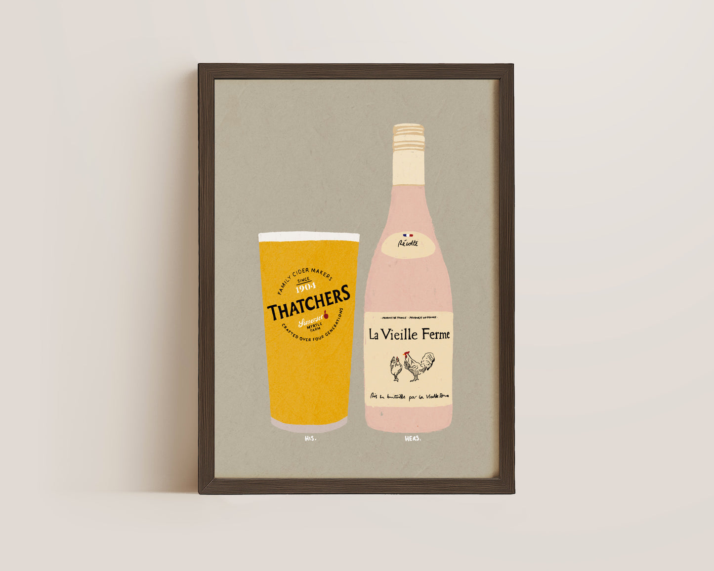 Thatchers & Chicken Wine Print