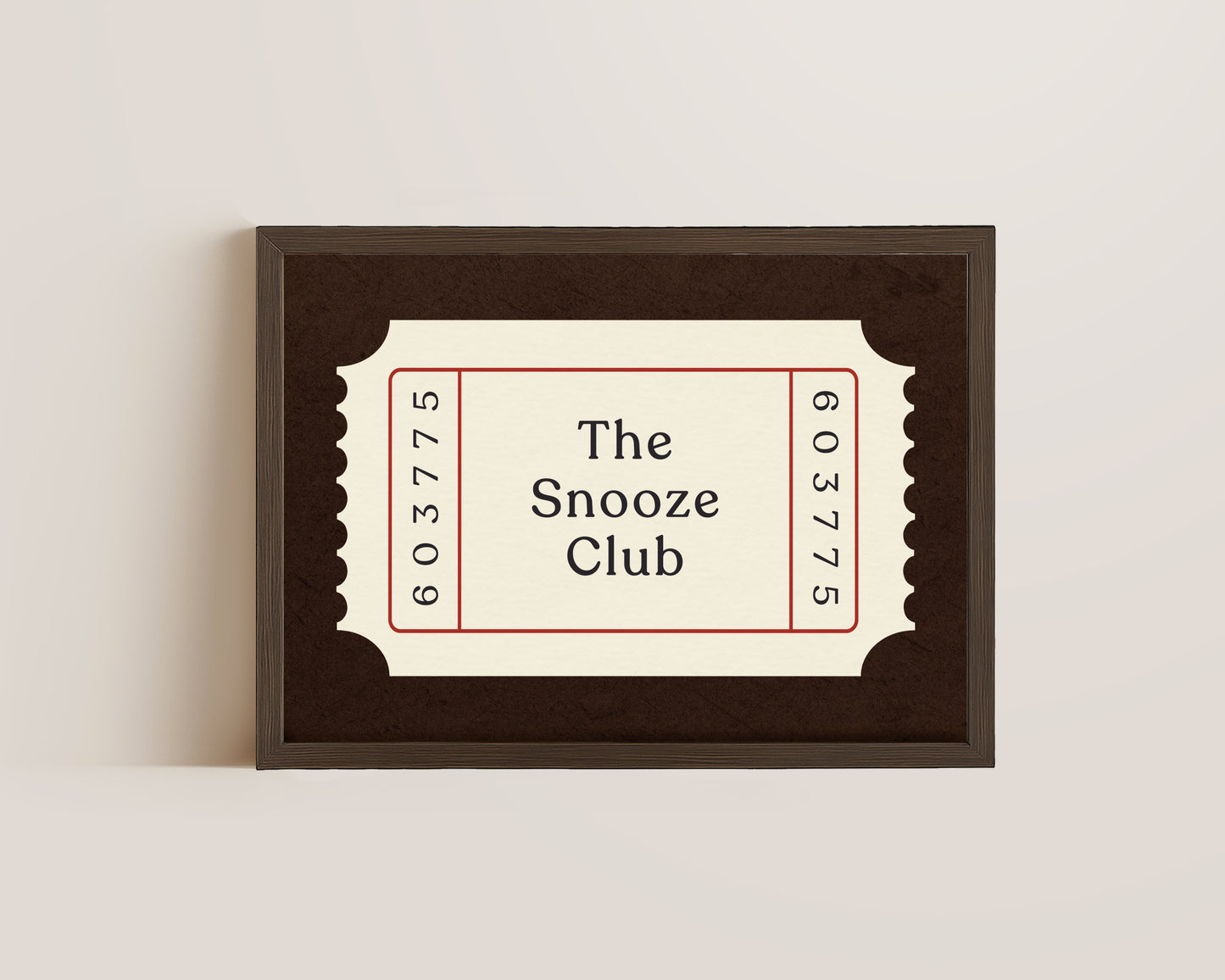 The Snooze Club Ticket Print