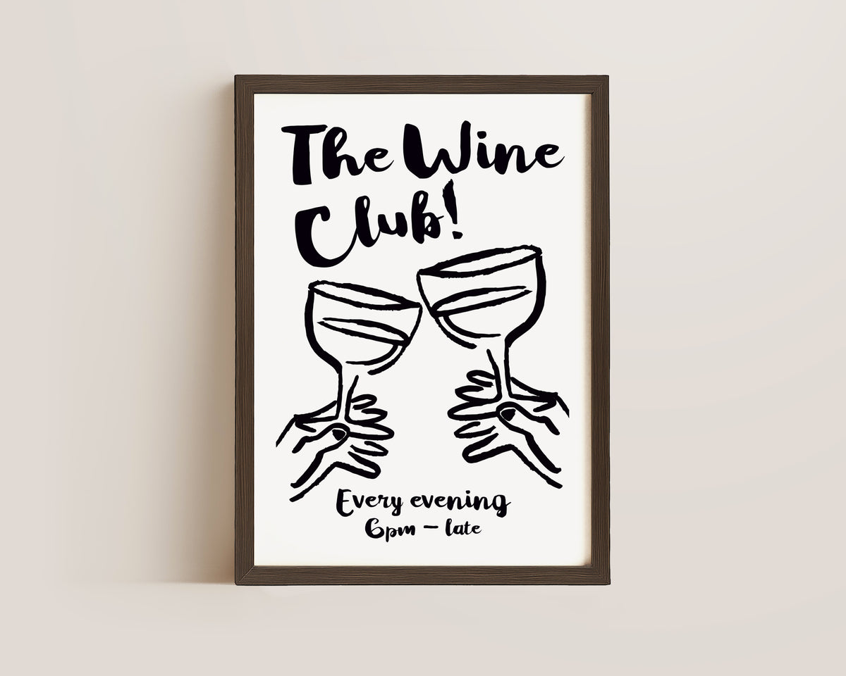 The Wine Club In Black Print