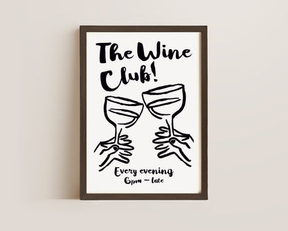 The Wine Club In Black Print