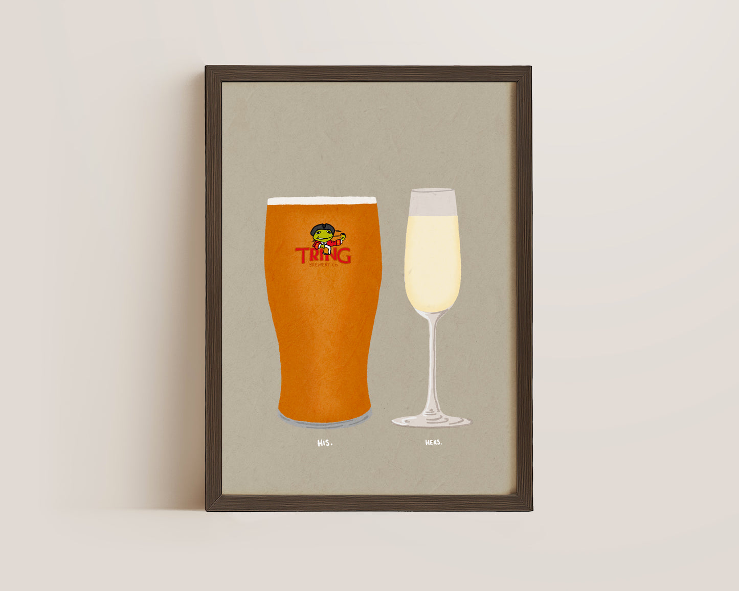 Tring Beer & Prosecco Glass Print