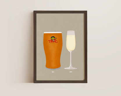 Tring Beer & Prosecco Glass Print