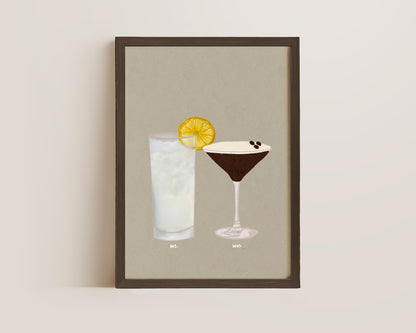 Vodka Lemonade & Espresso Martini Print