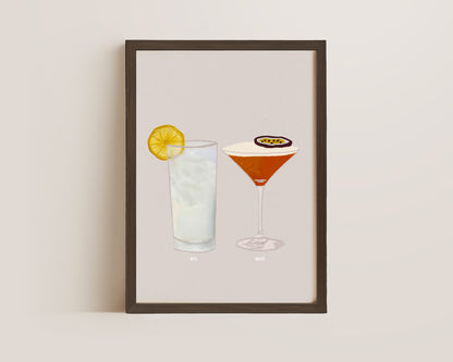 Vodka Lemonade & Pornstar Martini Print