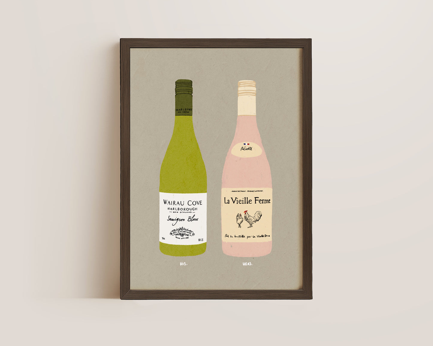 Wairau Cove & Chicken Wine Print