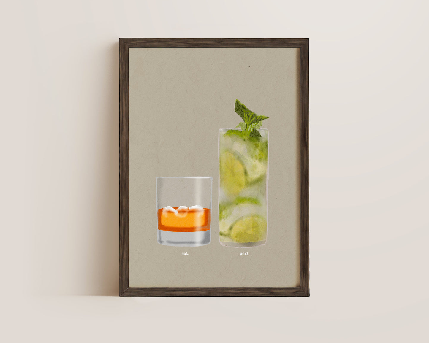 Whisky On The Rocks & Mojito Print