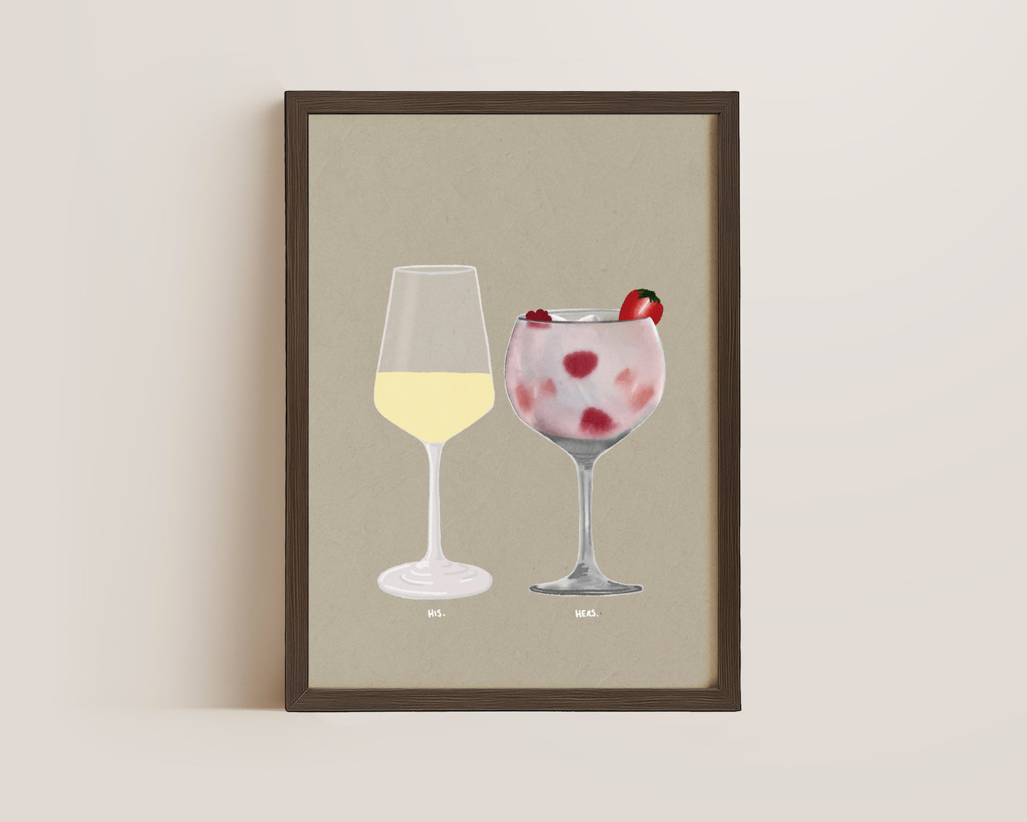 White Wine & Pink Gin Print