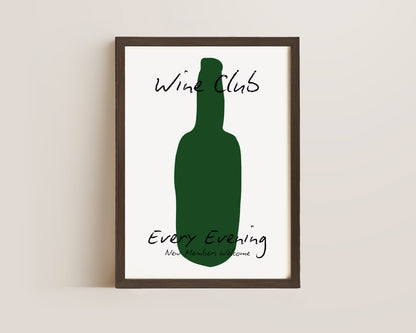 Wine Club Bottle Print