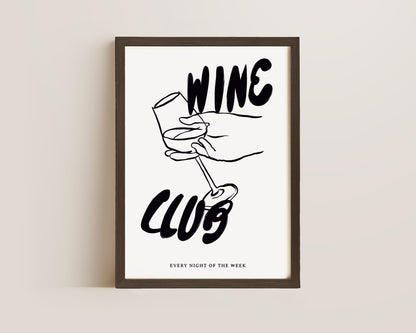 Wine Club In Black Print