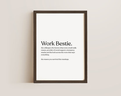 Work Bestie Definition Print
