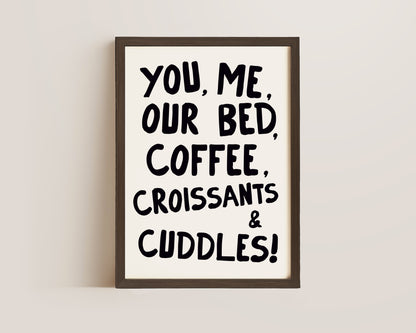 You, Me & Our Bed Art Wall Art Print