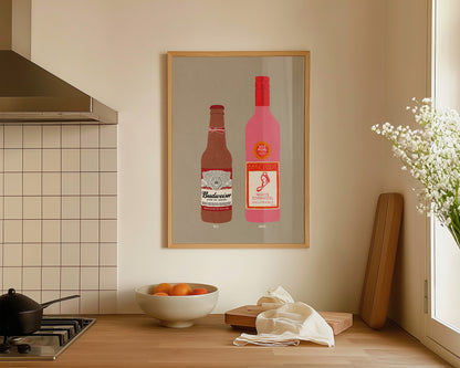 Budweiser & White Zinfandel Print