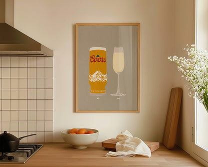 Coors & Prosecco Glass Print