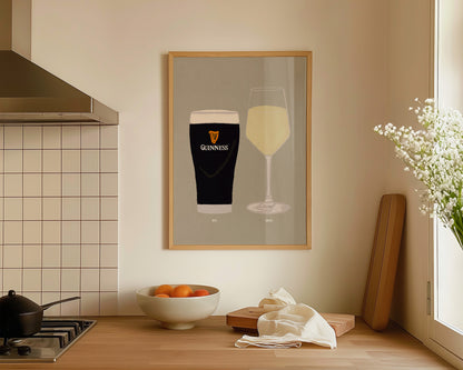 Guinness & White Wine Print