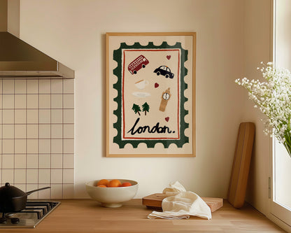 London Stamp Wall Art Print