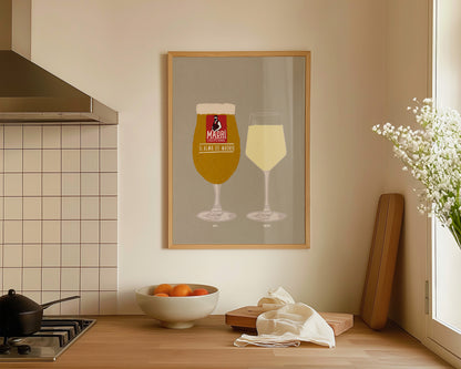 Madri & White Wine Print