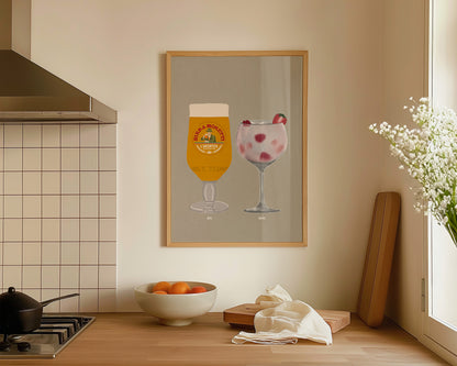 Moretti & Pink Gin Print
