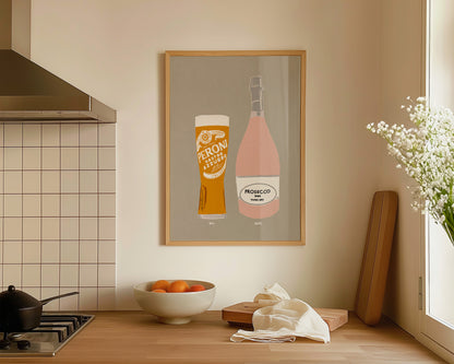 Peroni & Pink Prosecco Print
