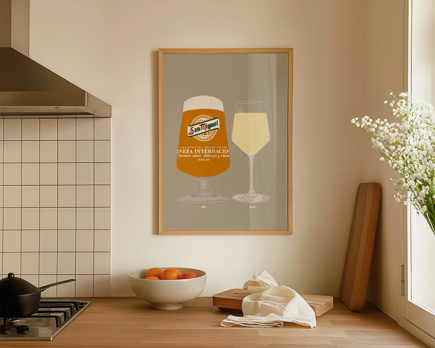 San Miguel & White Wine Print