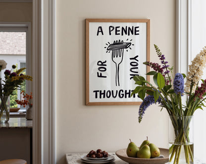 A Penne For Your Thoughts In Black Print